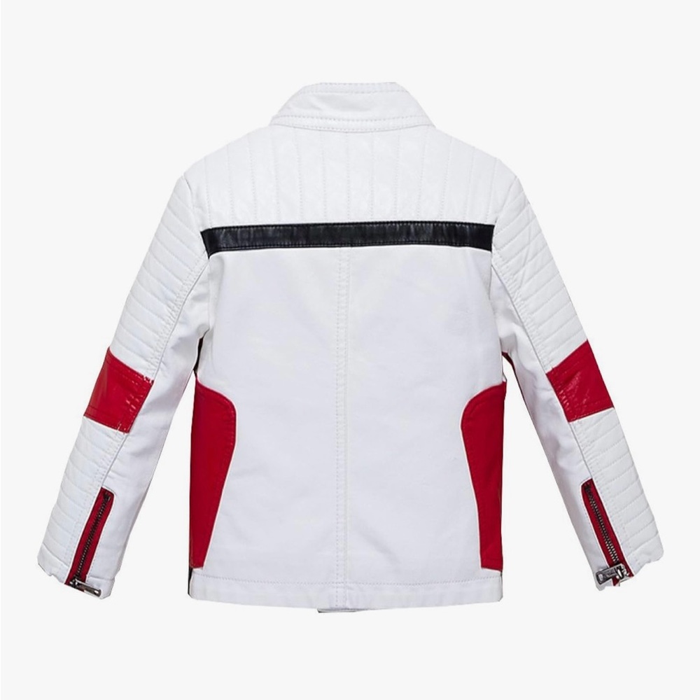 Kids Faux Leather Motorcycle Jacket - Picture 3 of 7
